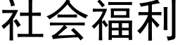 社會福利 (黑體矢量字庫)