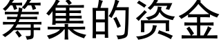 籌集的資金 (黑體矢量字庫)