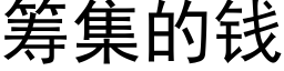 籌集的錢 (黑體矢量字庫)