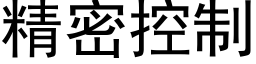 精密控制 (黑體矢量字庫)