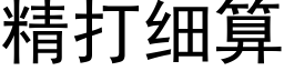 精打細算 (黑體矢量字庫)