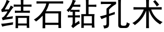 結石鑽孔術 (黑體矢量字庫)