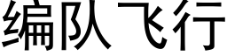 編隊飛行 (黑體矢量字庫)