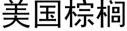 美国棕榈 (黑体矢量字库)