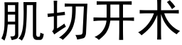 肌切開術 (黑體矢量字庫)