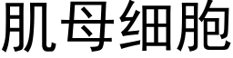 肌母細胞 (黑體矢量字庫)