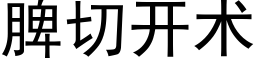 脾切开术 (黑体矢量字库)