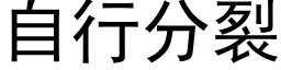 自行分裂 (黑体矢量字库)