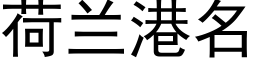 荷兰港名 (黑体矢量字库)