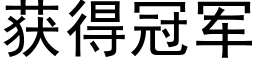 获得冠军 (黑体矢量字库)