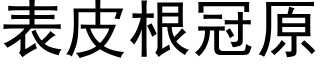 表皮根冠原 (黑体矢量字库)