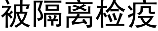 被隔离检疫 (黑体矢量字库)