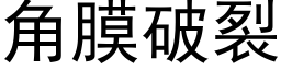 角膜破裂 (黑体矢量字库)