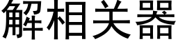 解相關器 (黑體矢量字庫)