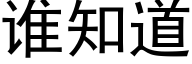 谁知道 (黑体矢量字库)