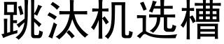 跳汰機選槽 (黑體矢量字庫)