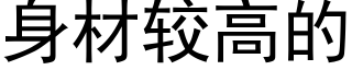 身材较高的 (黑体矢量字库)