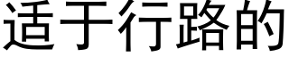 适于行路的 (黑體矢量字庫)