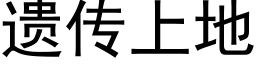 遗传上地 (黑体矢量字库)