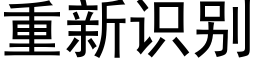 重新識别 (黑體矢量字庫)