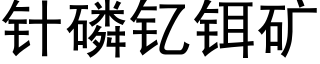 针磷钇铒矿 (黑体矢量字库)