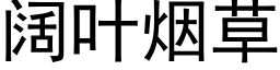 阔叶烟草 (黑体矢量字库)