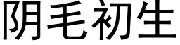 阴毛初生 (黑体矢量字库)