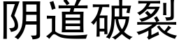 阴道破裂 (黑体矢量字库)