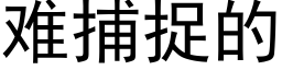 难捕捉的 (黑体矢量字库)