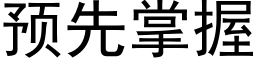 預先掌握 (黑體矢量字庫)