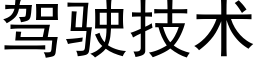 驾驶技术 (黑体矢量字库)