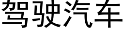 駕駛汽車 (黑體矢量字庫)