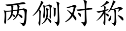 两侧对称 (楷体矢量字库)