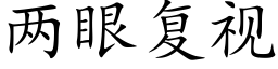 兩眼複視 (楷體矢量字庫)