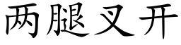 两腿叉开 (楷体矢量字库)