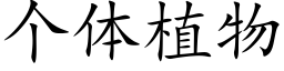 个体植物 (楷体矢量字库)