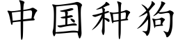 中國種狗 (楷體矢量字庫)