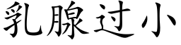 乳腺過小 (楷體矢量字庫)