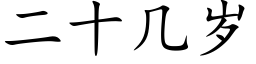 二十幾歲 (楷體矢量字庫)