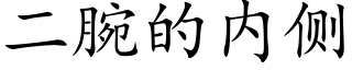 二腕的内侧 (楷体矢量字库)