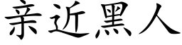 亲近黑人 (楷体矢量字库)