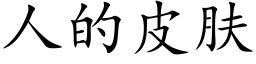 人的皮膚 (楷體矢量字庫)