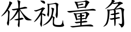 体视量角 (楷体矢量字库)