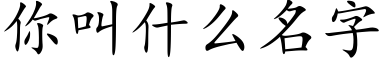 你叫什麼名字 (楷體矢量字庫)