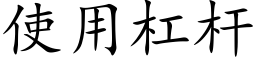 使用杠杆 (楷体矢量字库)