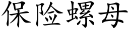 保險螺母 (楷體矢量字庫)