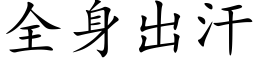 全身出汗 (楷體矢量字庫)