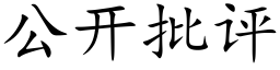 公开批评 (楷体矢量字库)