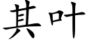 其叶 (楷体矢量字库)