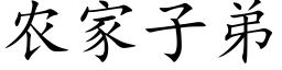 农家子弟 (楷体矢量字库)